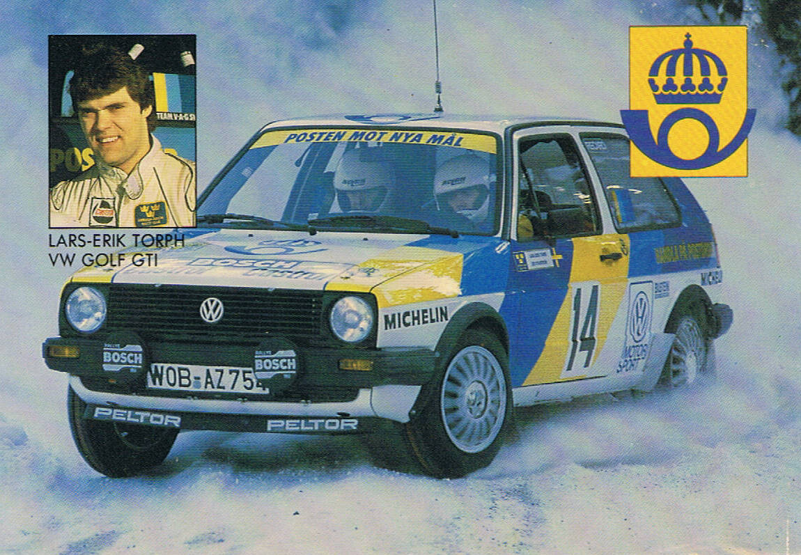 Lars-Erik Torph (S) - Jan Svanström (S), VW Golf GTI Gr.A, Swedish rally 1985.jpg